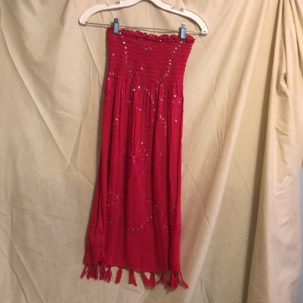 Girls strapless pink sequin sundress size 8-10 med - Picture 2 of 4